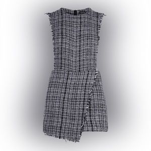 Black and White Tweed Short Playsuit